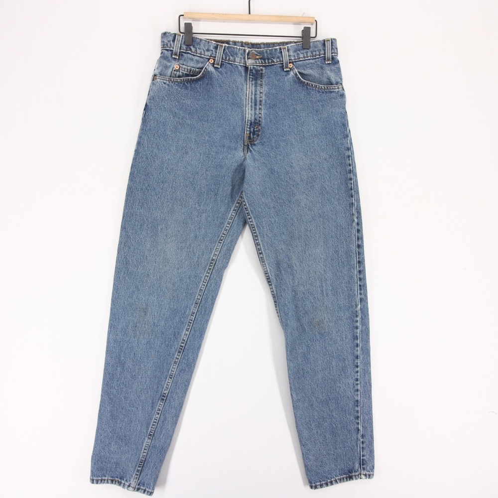 Vintage Levis 550 Jeans Mens 34x34 Blue Orange Tab Relaxed Fit Tapered Leg USA